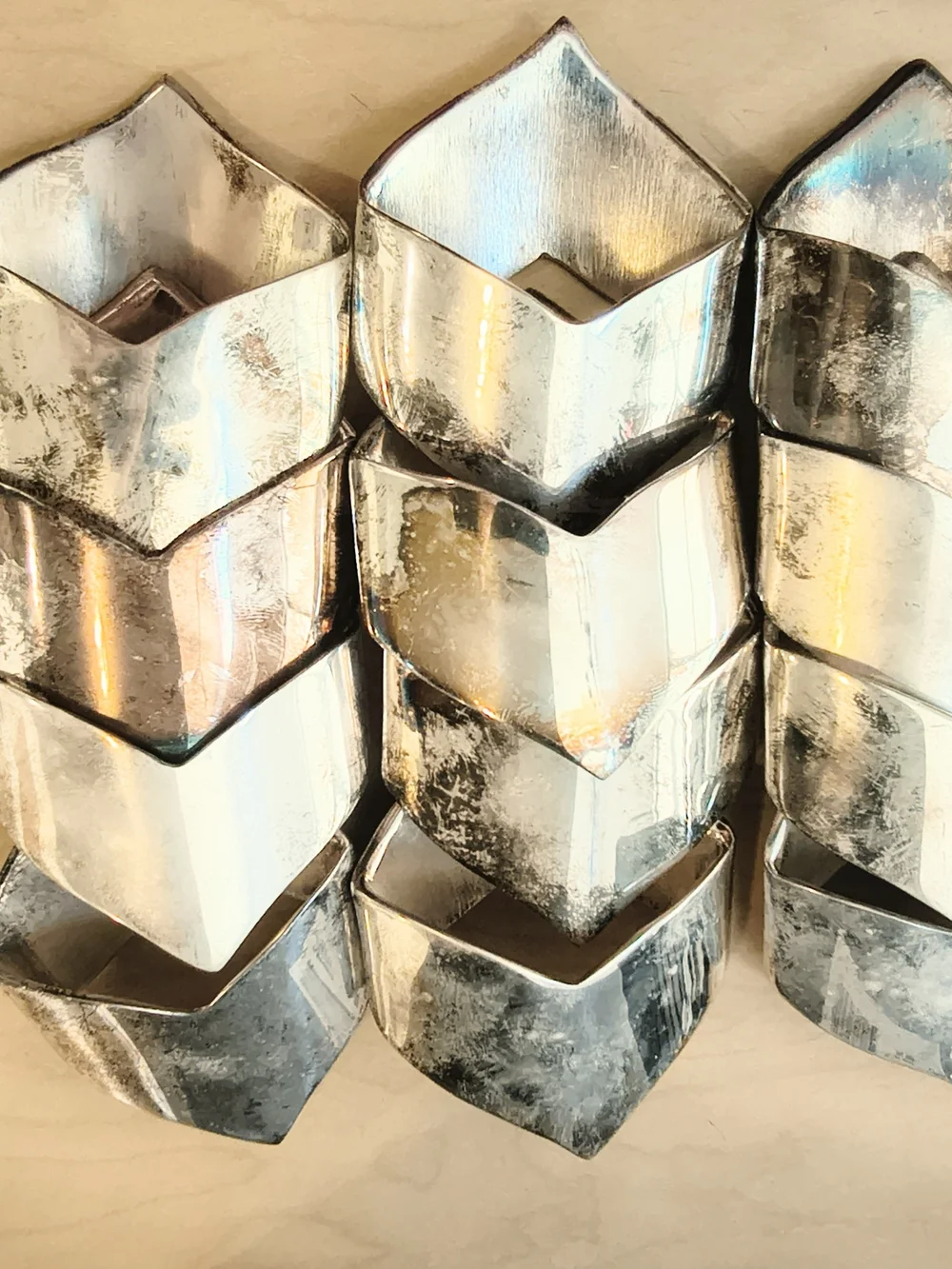 Silver Napkin Rings, Set Of 12